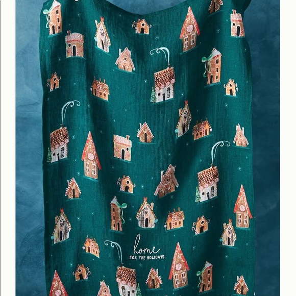 Anthropologie Other - New Anthropologie Laura Hughes Gingerbread Home For The Holidays Dish Towel